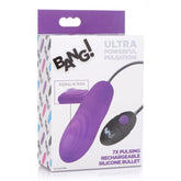 7X PULSING RECHARGEABLE SILICONE BULLET - PURPLE